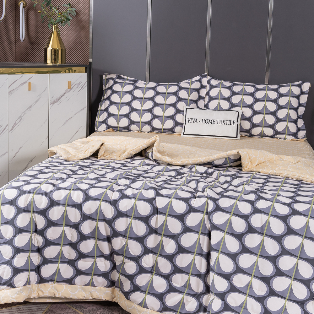 Комплект постельного белья Сатин с Одеялом 100% хлопок на резинке OBR095