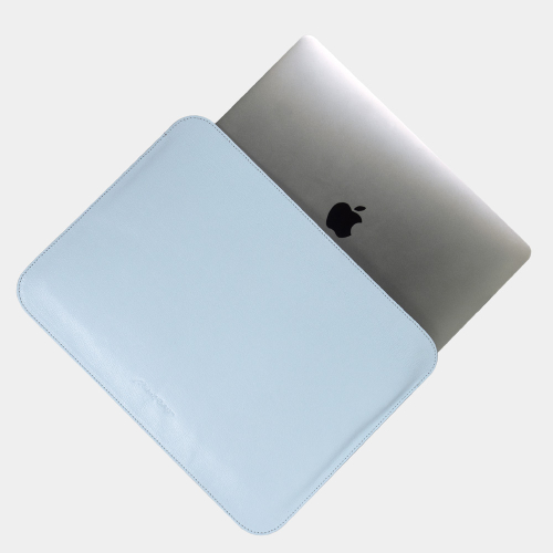 Чехол для MacBook 13-14-15' и документов из кожи козы, голубого цвета