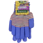 Перчатки нейлоновые «Садовник» с ПВХ точкой, синии 8 р-р ДоброСад