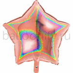 Фольгированная фигура, звезда, 18"/46СМ 18" Rose Gold