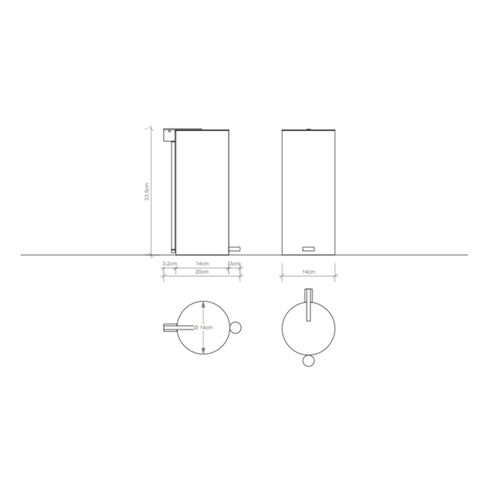Ведро для мусора Decor Walther Bin 3 0612760  6 л. черное матовое