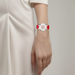 LOUIS VUITTON Wrist Watch Quartz Movement Cow Leather Strap 33mm Red Watch Dial Women"s Watch 50m Water Resistant