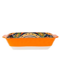 Блюдо для запекания "Arabesque"(оранжевый) 22,5*12,5см v=600мл.(фарфор)(min9)(транспортная упаковка)