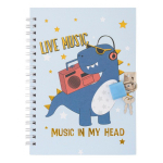 Блокнот детский Basir на замке, формат А6, серия "Дино", переплет 7БЦ, 15*11 см, 48 листов, 4 обложки ассорти