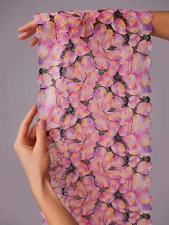 03-282 ОПТ Кружево эластичное 22 см, розовый/фиолет/желтый/черный