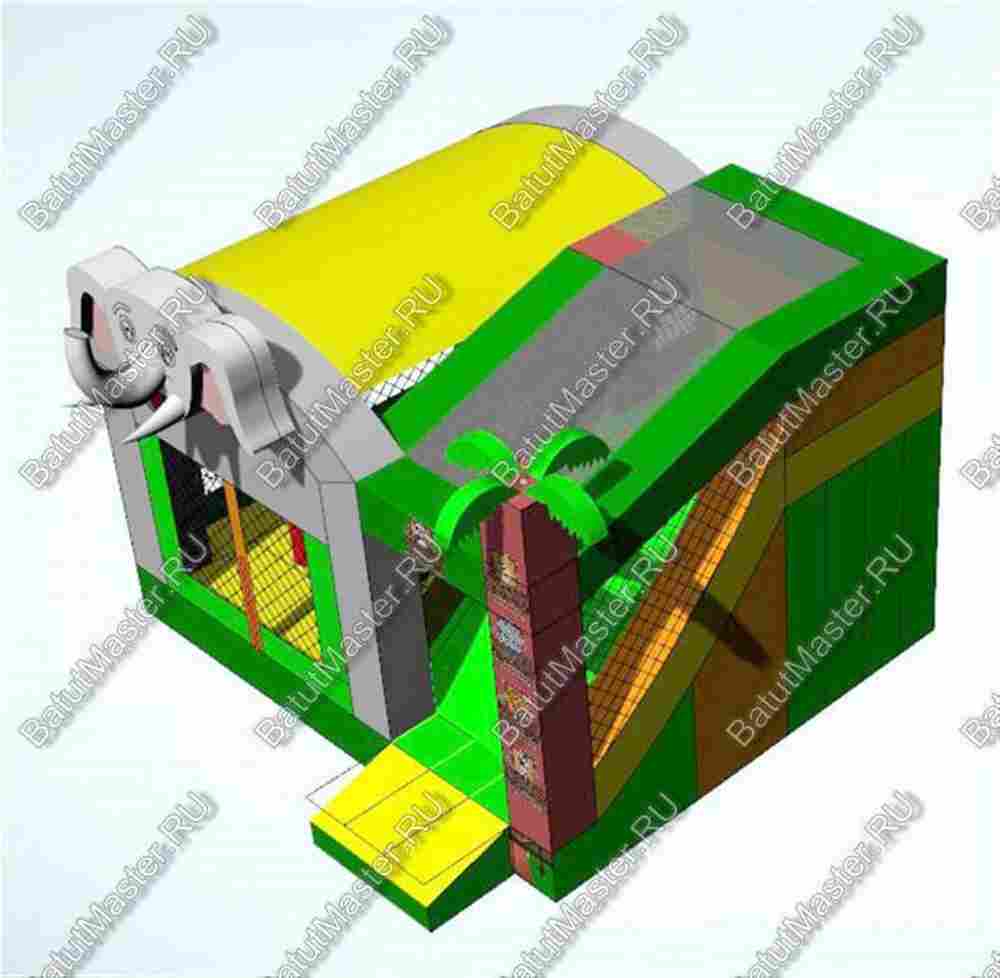 Коммерческий надувной батут "Слоник" с крышей