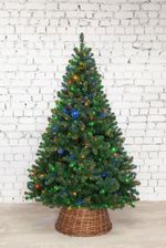 Елка с гирляндой 2в1 «Звёздная» (пвх) от 1.8 м до 3 м