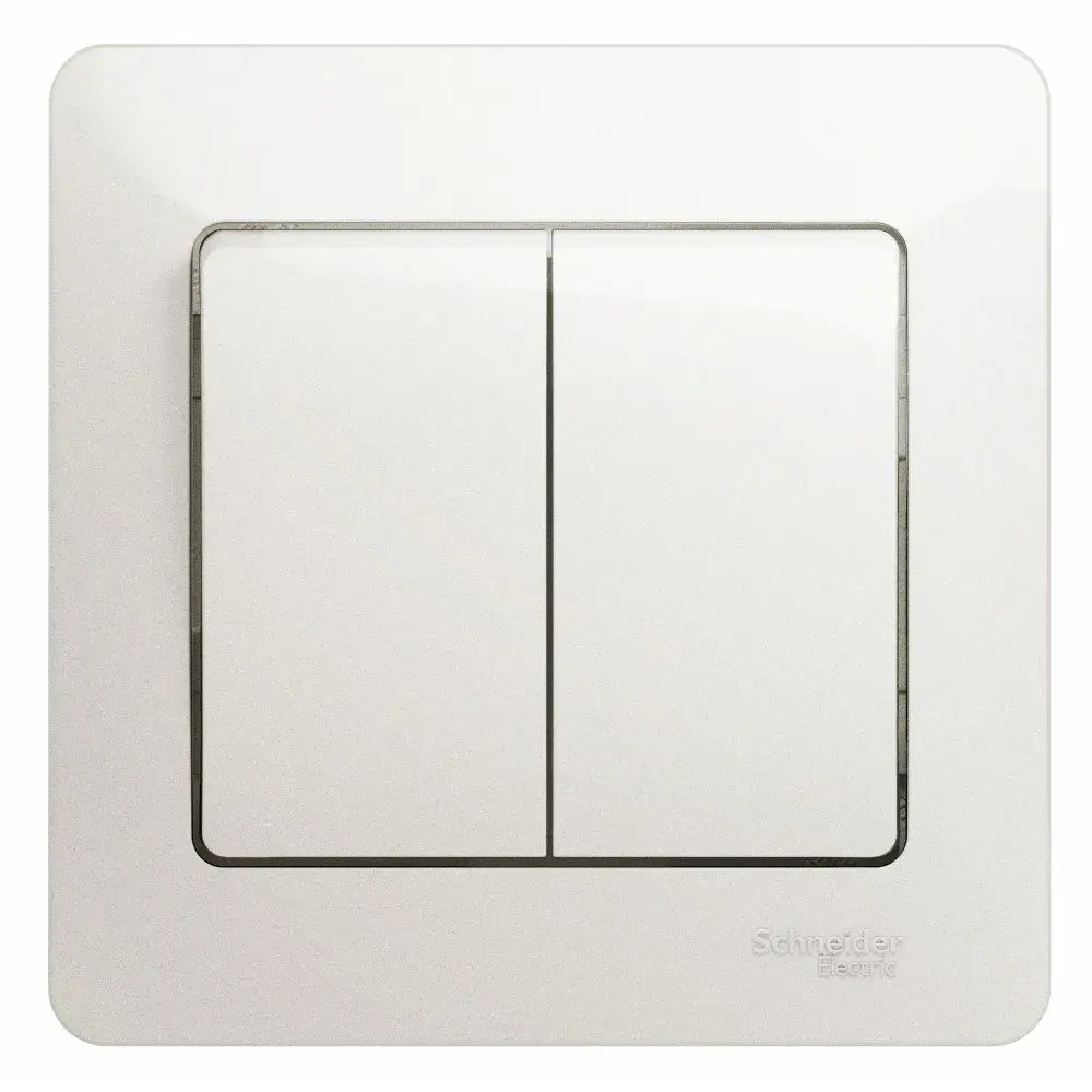 GLOSSA 2-клавишный ВЫКЛЮЧАТЕЛЬ, сх.5, 10АХ, в сборе, ПЕРЛАМУТР