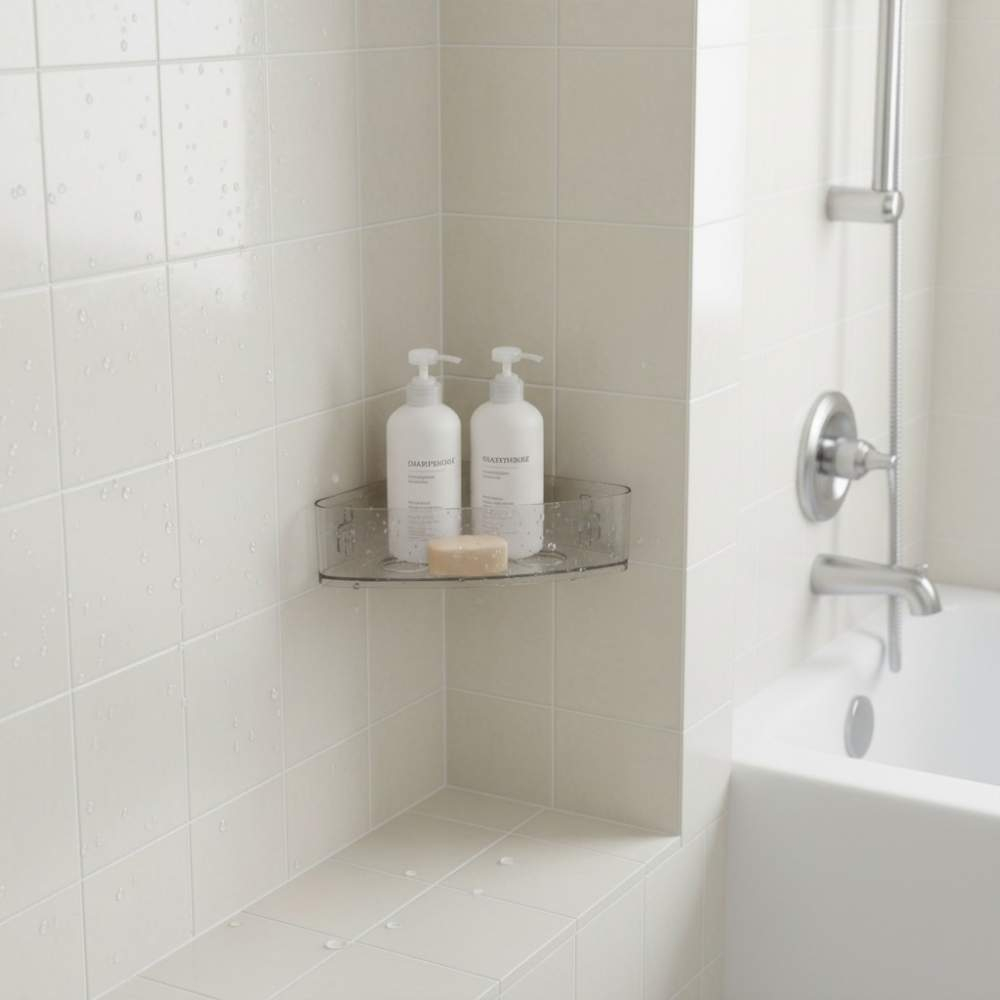 Полка для ванной подвесная угловая "Crystal", 19,5*19,5*6,5см