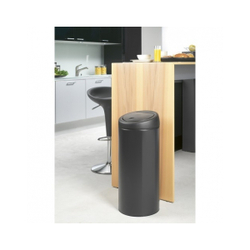 Ведро для мусора Brabantia Touch Bin матовое черное 30л общий вид