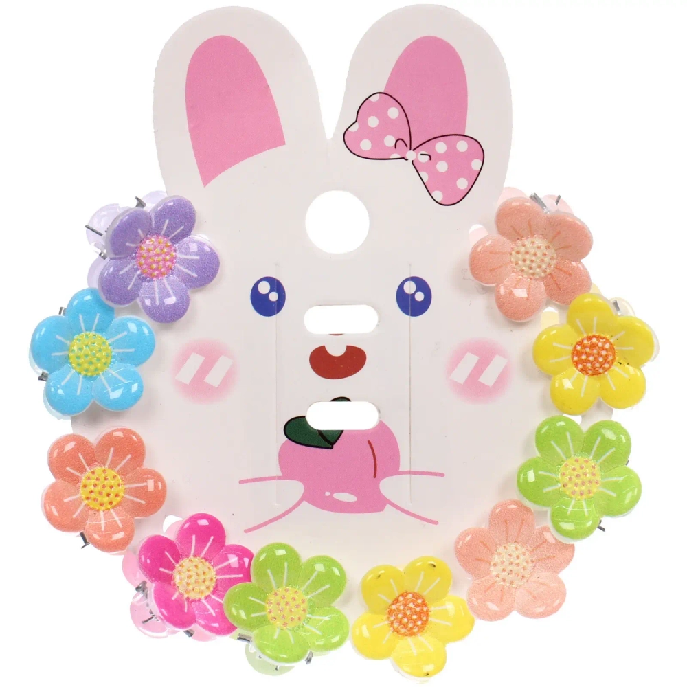 Заколки - крабики для волос детские 10шт «БАМБИ БУМ», Ромашки, 2см/9.5*8см●