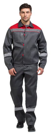 Костюм "Тимбер" брюки (серый/красный)