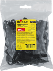 Крепеж для кабеля Navigator с отверстием 9 мм черный (упаковка 100шт) 41614