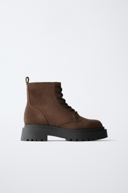 ZARA БОТИНКИ В СТИЛЕ TRACK, КОРИЧНЕВЫЙ