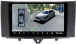 Магнитола для Smart ForTwo W451 2010-2015 - Teyes CC3-2K-360 монитор 9.5" 2K QLED на Android 10, 6Гб+128Гб, CarPlay, 4G SIM-слот, 4 камеры в комплекте