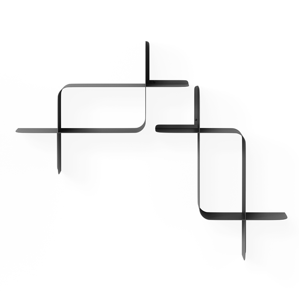 Набор металлических настенных полок UMBRA Montage, 2 шт., черные