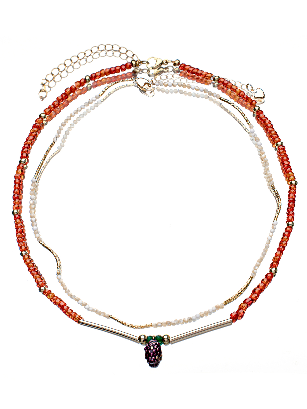 Чокер Удовольствие (Циркон, кулон Ежевика с эмалью)