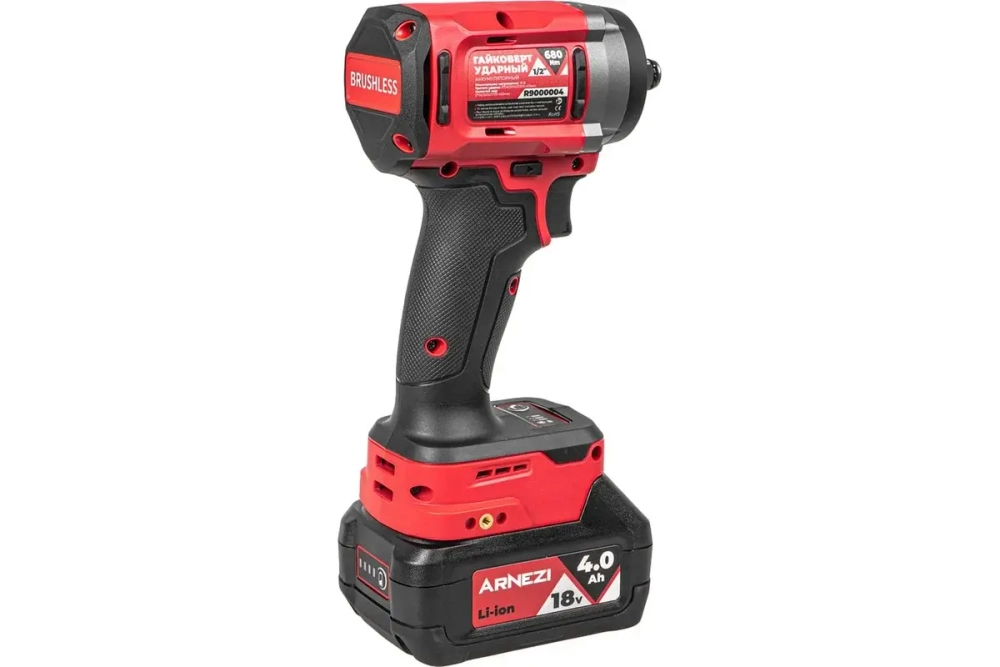 Гайковерт ударный аккумуляторный бесщеточный 1/2" 680Nm 18V 4.0Ah R9000004 ARNEZI R9000004