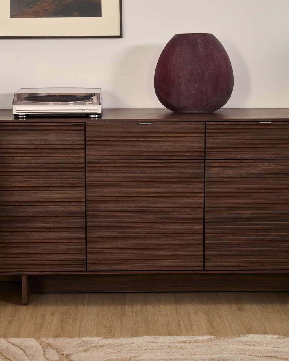 Ваза Rovena из бордового стекла 33,5 см