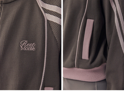 Олимпийка Nothomme Monterest Vintage Sport-Style Waffle Zip-Up Jacket