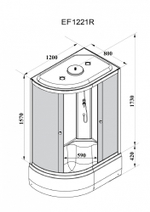 Душевая кабина PARLY EF1221R (120х80х215)