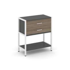 Shelf System Односекционный стеллаж двухярусный с ящиками SN.STM-212 Антрацит/Вяз Благородный/Металл