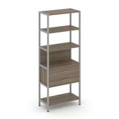 Shelf System Односекционный стеллаж пятиярусный с ящиками SN.STM-512 Вяз Благородный/Металл Серый 81