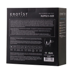 Чёрное эрекционное кольцо 2см с вибростимулятором и анальным хвостом Erotist Toy Multi-Purpose Anal Plug Ruffle Size S