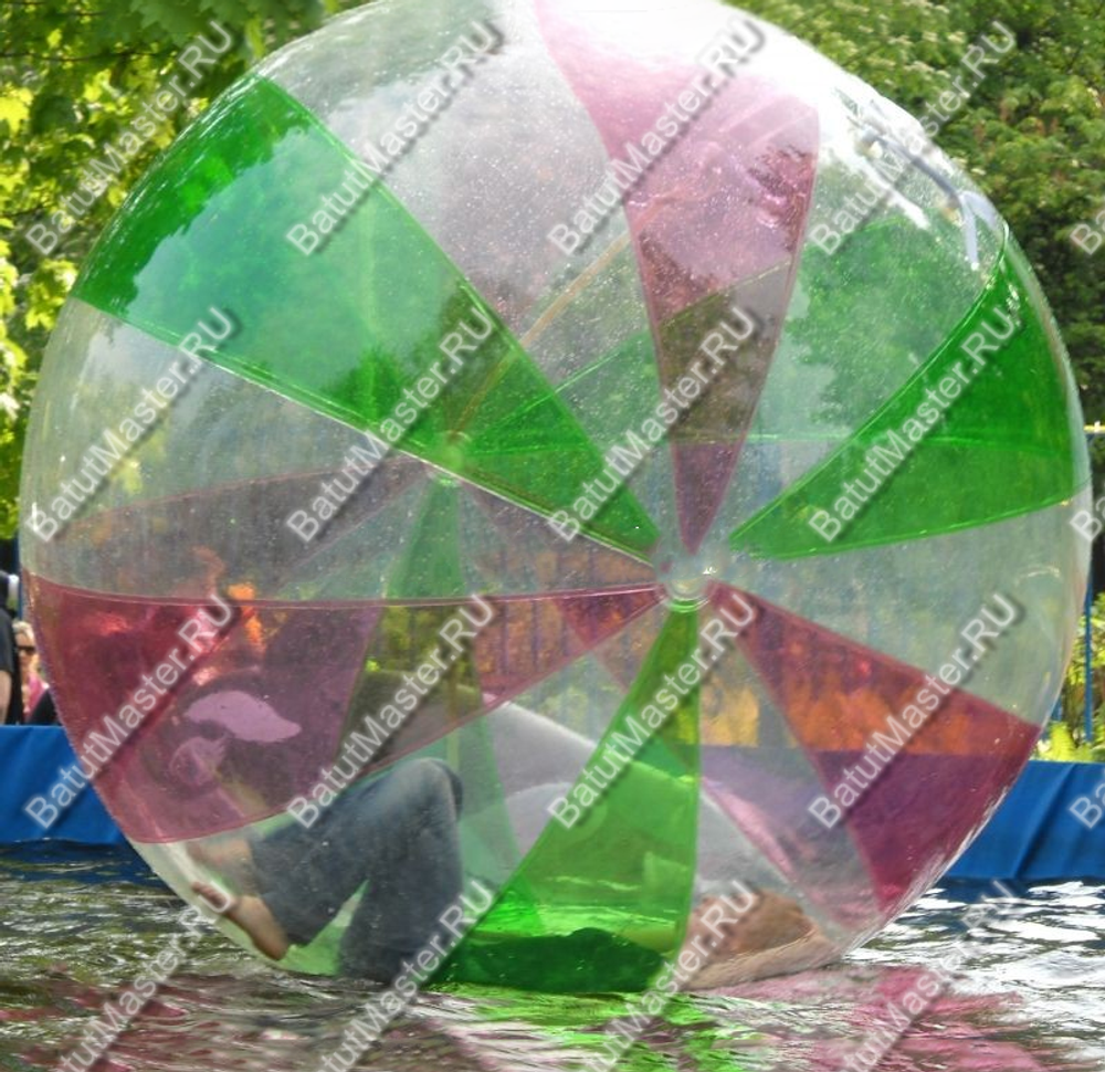 Аттракцион Водный шар ТПУ «Зелено-красный» 1,5*1,5*1,5 м