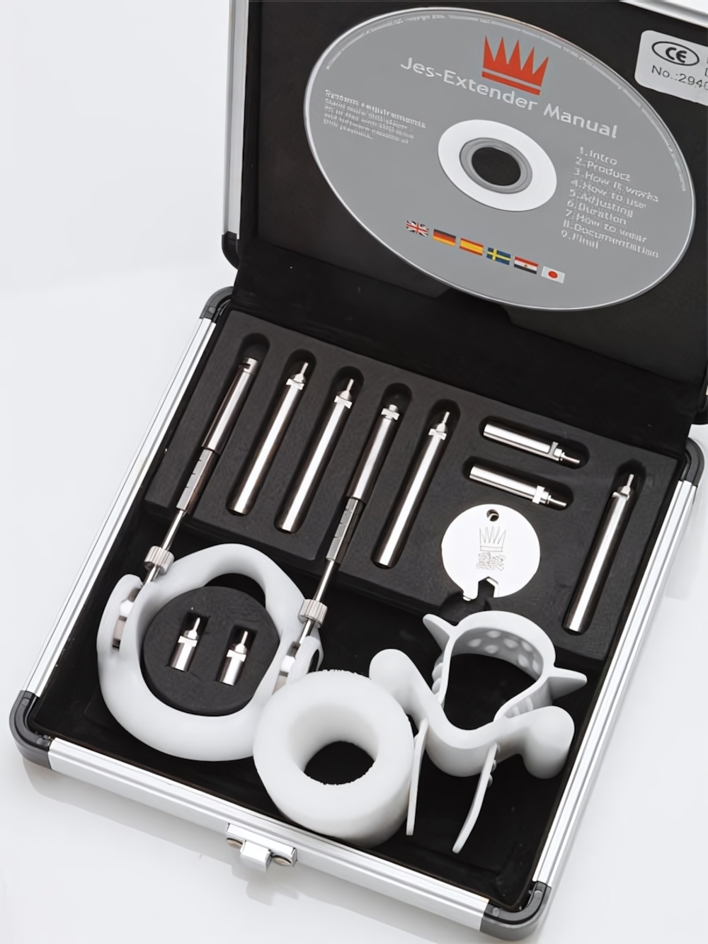 Устройство для увеличения пениса Jes-Extender Titanium (Цвет: серебристый)