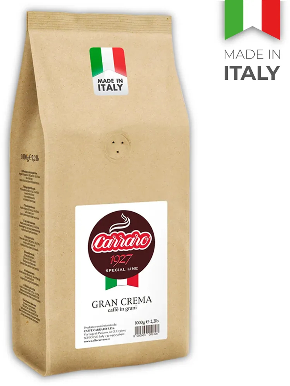 купить Кофе в зернах Carraro Gran Crema, 1 кг (Карраро)