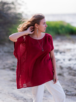 Оверсайз бохо-топ Chintamani (красная охра)