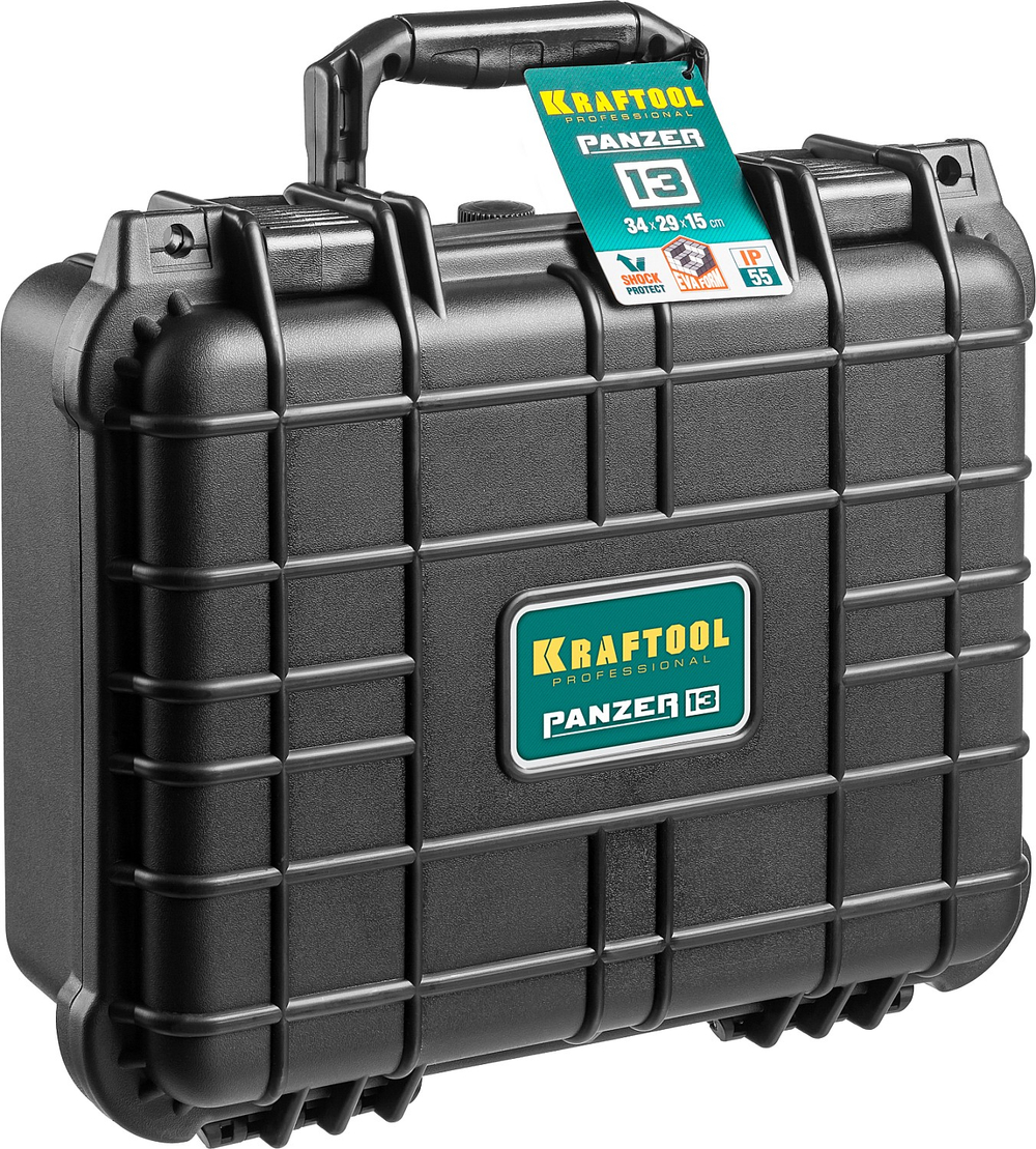 KRAFTOOL PANZER-13, 340 х 290 х 150 мм, (13″), IP55, ударопрочный пластиковый ящик (38251-13)