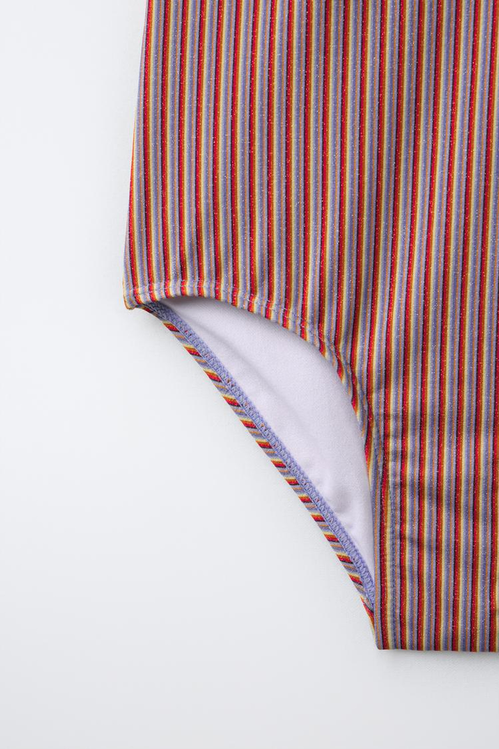 ZARA КУПАЛЬНИК В ПОЛОСКУ С БЛЕСКОМ, СИНИЙ