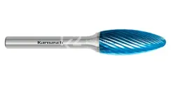 Борфреза твердосплавная Karnasch форма H, 3х6х3х38 мм, насечка HP-2, покрытие Blue-Tec, арт. 11.5070-005