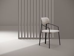 Стул Ror, Round, велюр, черный/бежевый