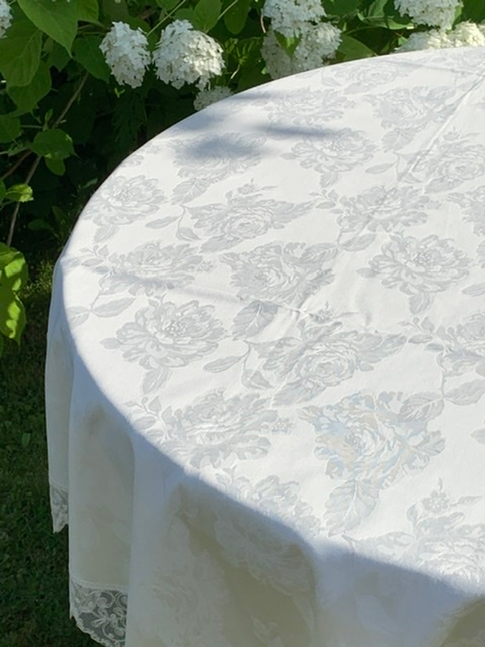 Скатерть 220 и 12 салфеток Palombella Brenda Pizzo сливочные