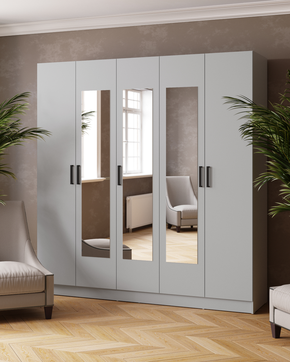 Шкаф комбинированный Ларс (2,0) с зеркалом