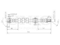 Шланг тормозной передний UNIO BRH-10059