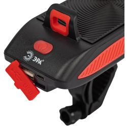 Велосипедный фонарь светодиодный ЭРА VA-802 аккумуляторный powerbank сигнал держатель для телефона 5W