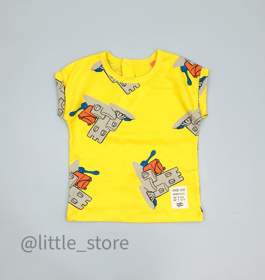 Футболка из футера (тонкого) Moi Noi, Замки из песка на желтом