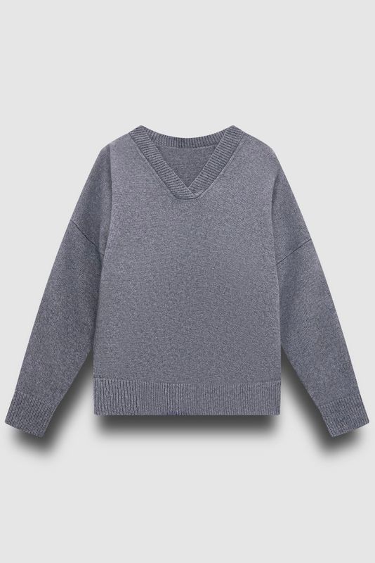 Джемпер вязаный из премиальной шерсти, графит