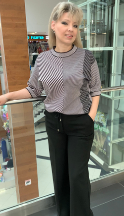 Черные брюки-палаццо из спандекса