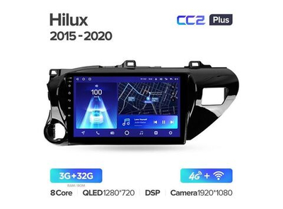 Магнитола Teyes CC2 Plus 3-32 Toyota Hilux Pick Up AN120 2015 — 2020 10.2"