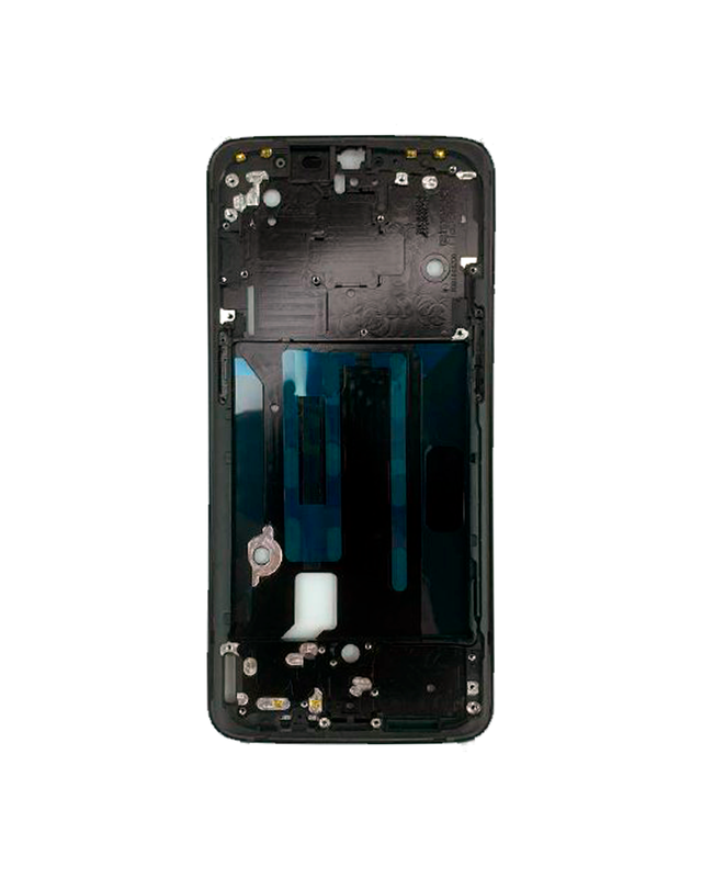 Средняя часть корпуса (рамка) для OnePlus 6T черная глянцевая (Mirror Black)