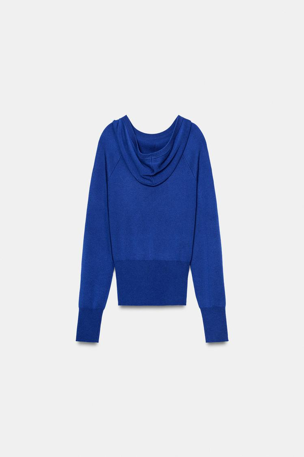 ZARA СВИТЕР С КАПЮШОНОМ, ЯРКО-СИНИЙ