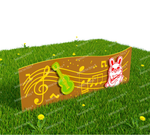 Забор уличный из экопластика Музыкальные инструменты