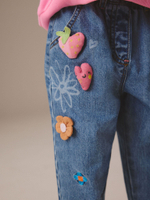 Джинсы с вышивкой для девочки Next E12-750, Синий