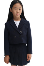 Укороченный двубортный жакет Dark blue