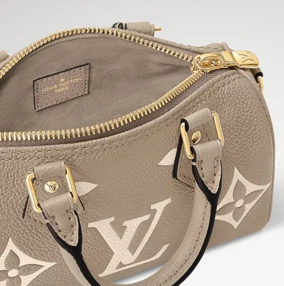 Сумка Louis Vuitton Speedy с плечевым ремнем серый/кремовый